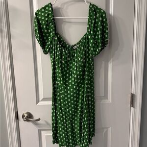 Reformation Green Floral Mini Dress